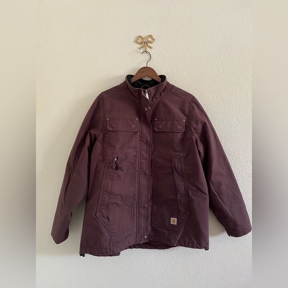 Carhartt Women’s XL (16/18) Quick Duck Jefferson Traditional Jacket Deep Wine